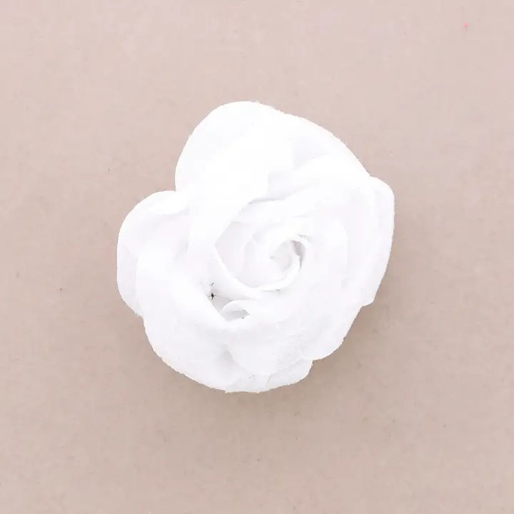 Velvet Fabric Flower Brooch white